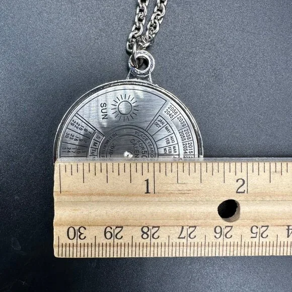 50 Year Perpetual Calendar Pendant Necklace 2010 to 2060 Nautical Guide Metal - Picture 9 of 9